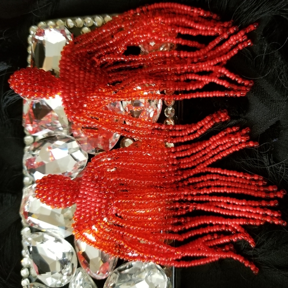 Red Statement Tassels - Picture 3 of 3